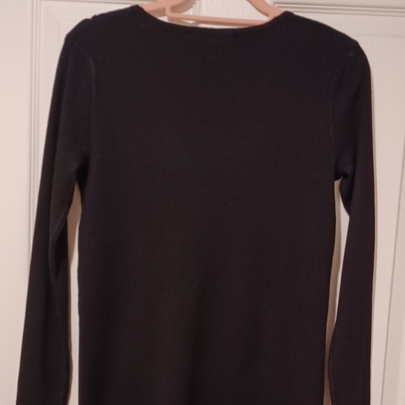 CABLE & GAUGE RHINESTONES SPARKLY BODYCON SWEATER DRESS CUT SHOULDER - Picture 6 of 10